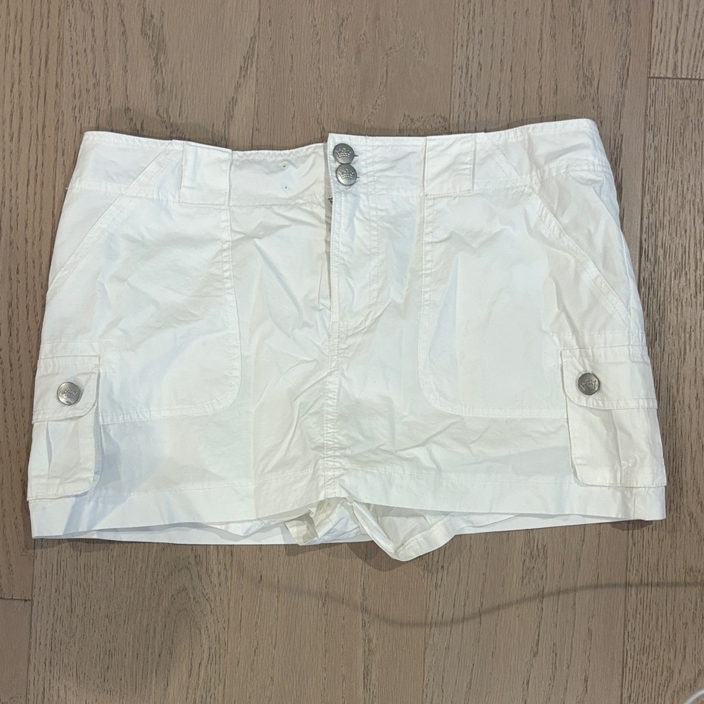 Dolls Kill - Generation Kiss White Cargo Mini Skort Low Rise